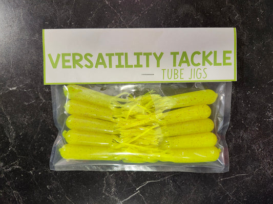 4" Chartreuse Tube Jig (10 pack)